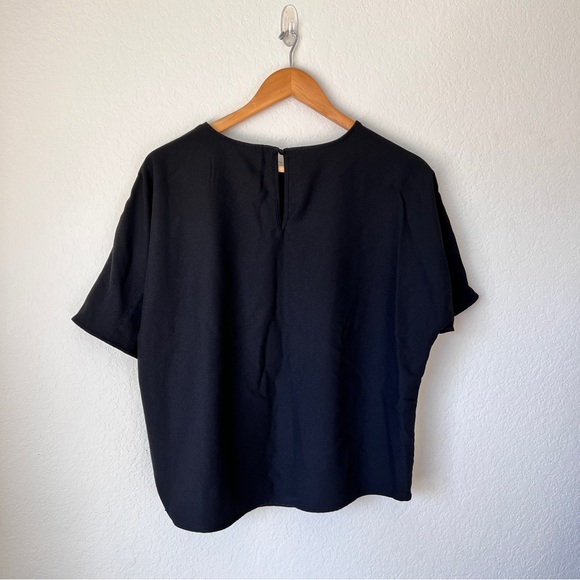 Who What Wear Black Boxy Short Sleeve Top Size Medium - Picture 5 of 7